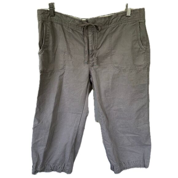Old Navy's Women's 100% Cotton Classic Rise Drawstring Tie Hem Crop Pants M - Picture 1 of 6